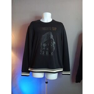 Armani Large Black Sweater Mens English Bull Dog Graphic  Armani Exchange Cotton